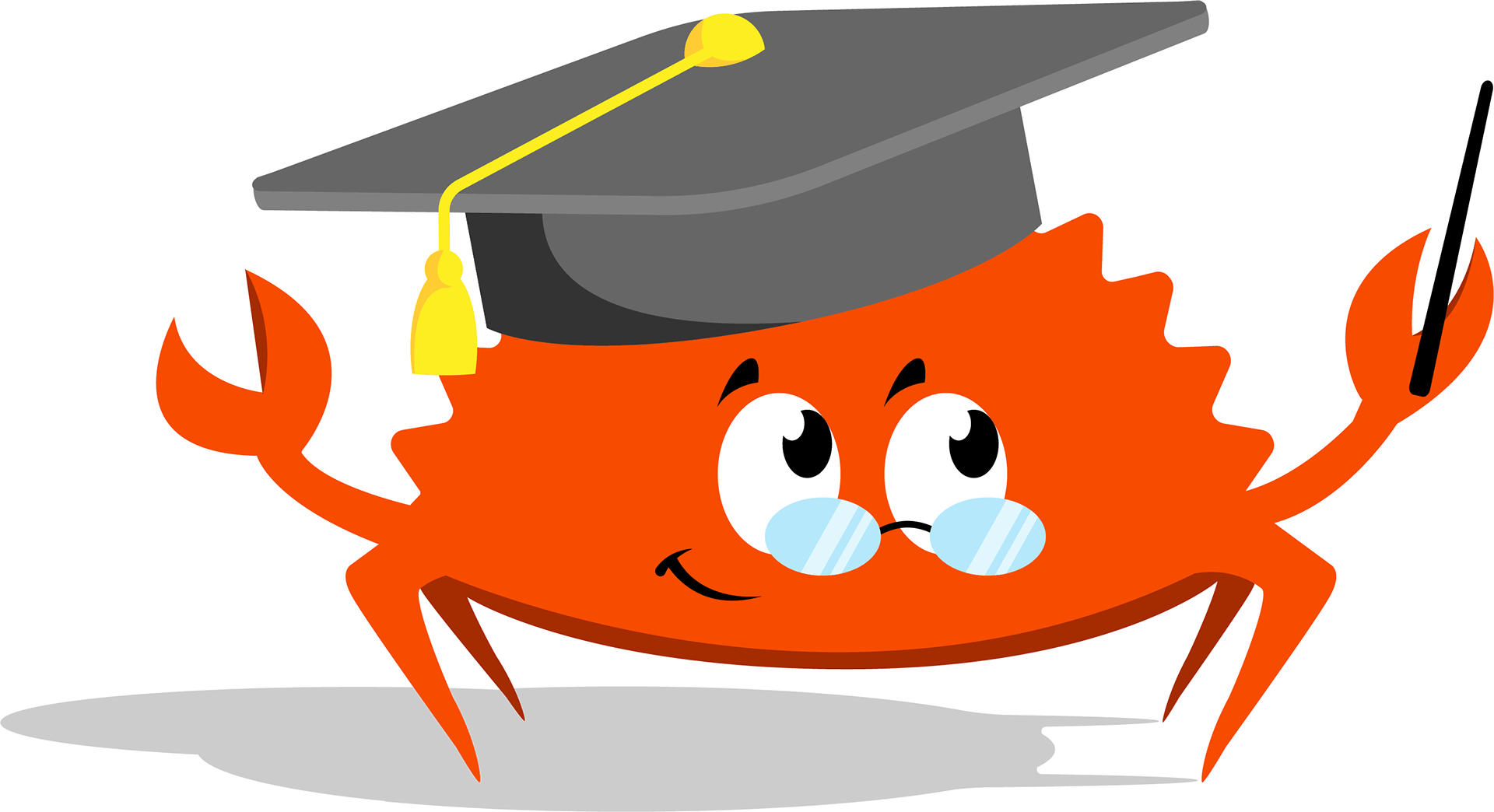 Ferris the Crab reading a book